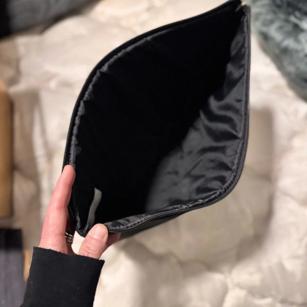 15” Black Canvas Padded Laptop & Tablet Sleeve Case Travel Bag